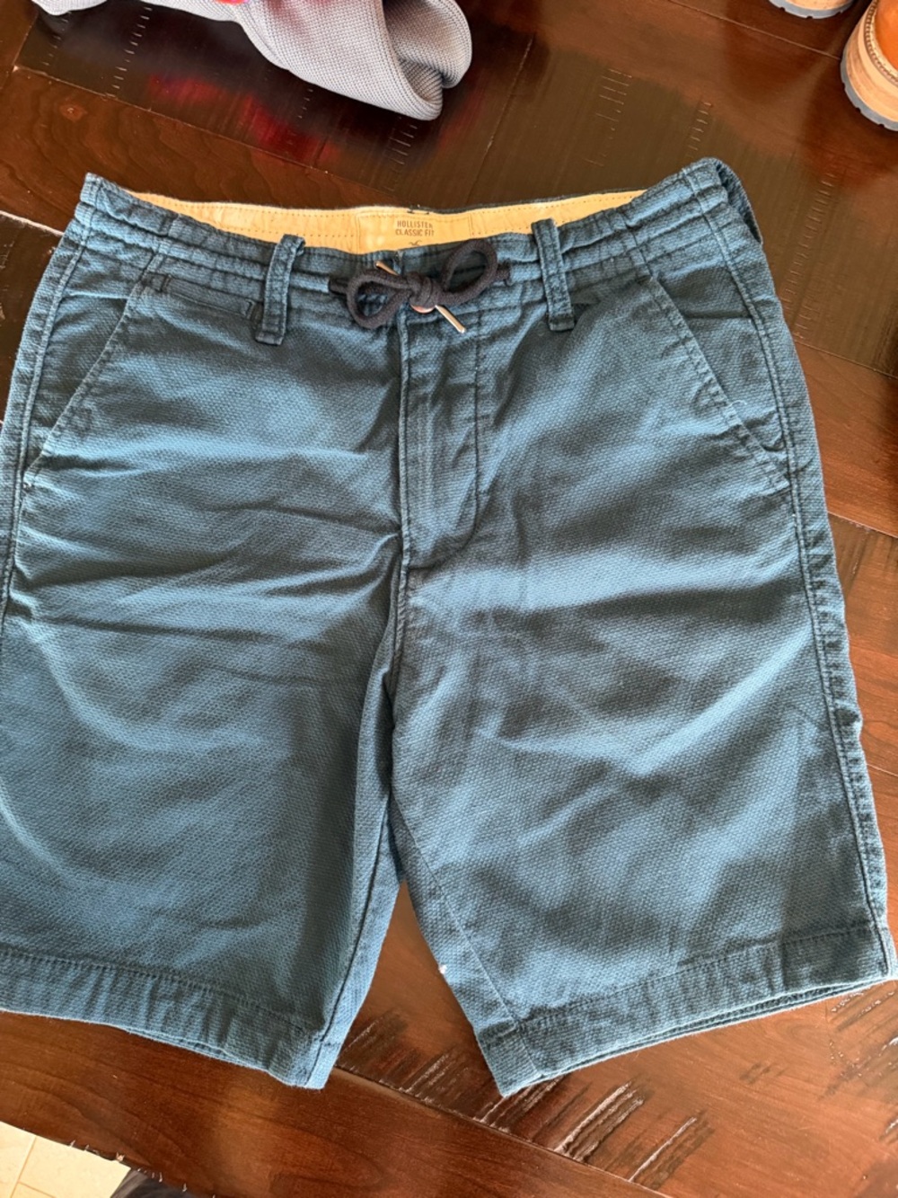Hollister Teal Blue Drawstring Hybrid Shorts